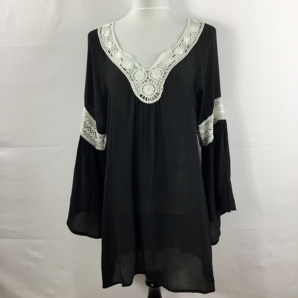 Umgee Bohemian Tunic Peasant Top Blouse Size 1XL - Picture 4 of 13